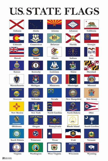 State Flags Poster 2023 Edition US History Classroom Decorations Social ...