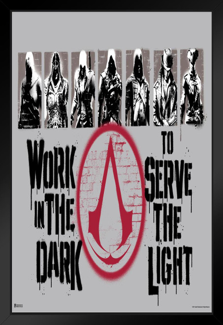 Assassins Creed Work In the Dark to Serve the Light Character Group  Valhalla Origins Syndicate Odyssey Black Flag Bloodlines Assassins Creed  Merchandise Gamer Thick Paper Sign Print Picture 8x12 - Poster Foundry