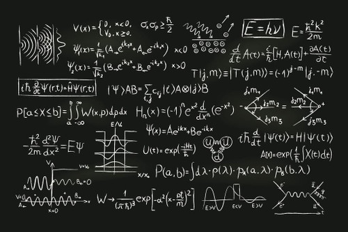 Laminated Quantum Physics Formula Equations Science Lab Scientific ...