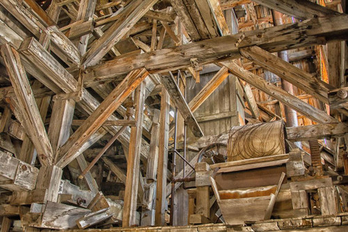 Mining Rafters Laminated Abandoned Mine Building Rafters and Equipment Photo ...