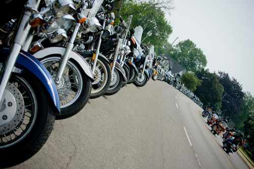 Laminated Lineup of Motorcycles at Bike Rally Photo Photograph Poster ...