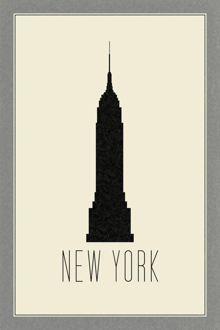 Cities New York City Empire State Building Cream Cool Wall Art Print ...