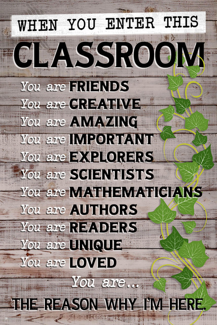 When You Enter This Classroom Sign Educational Rules School Farmhouse ...