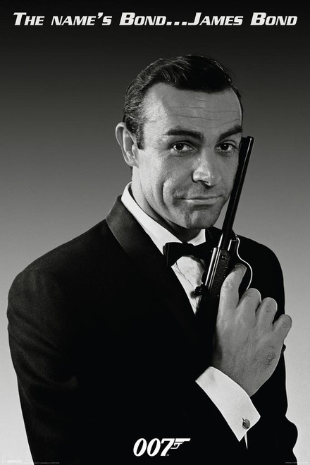 Laminated James Bond 007 The Names Bond Movie Poster Dry Erase