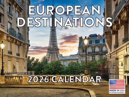 Europe Calendar 2026 European Destinations Travel Monthly Wall Calender ...
