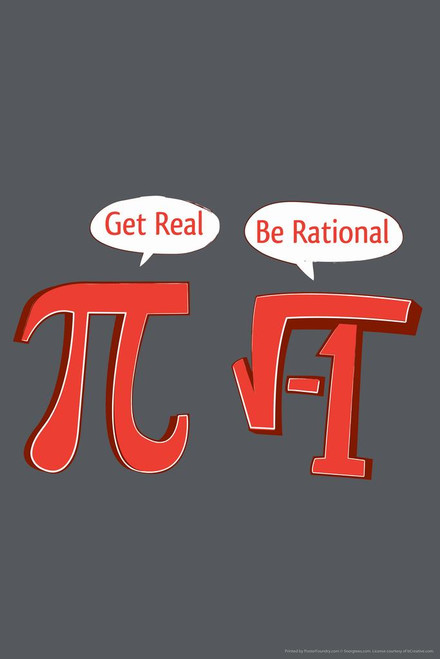 Laminated Pi Get Real Be Rational Mathematics Humor Poster Dry Erase ...