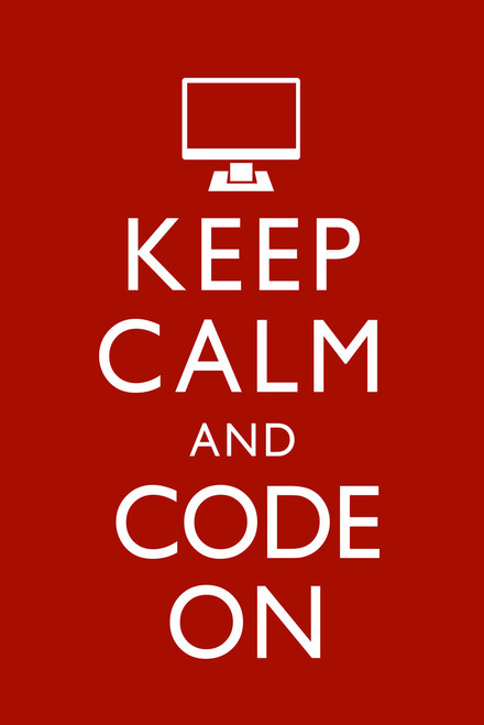 Keep Calm And Code On Red Funny Cool Wall Art Print Poster 12x18 ...
