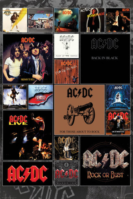 ACDC AC DC Classic Rock and Roll Album Cover Collage Music Cool Wall ...