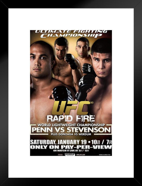 Official UFC 80 BJ Penn vs Joe Stevenson Sports Matted Framed