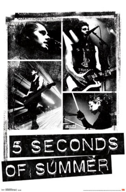 5 Seconds of Summer 5SOS Photo Blocks Black and White Music Poster