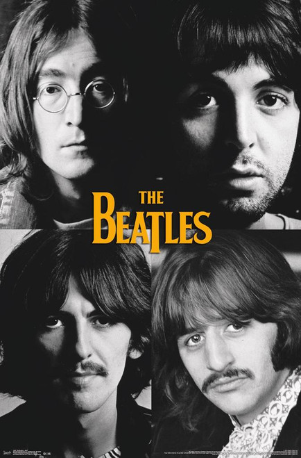 The Beatles Grid Black and White Music Cool Wall Art Print Poster