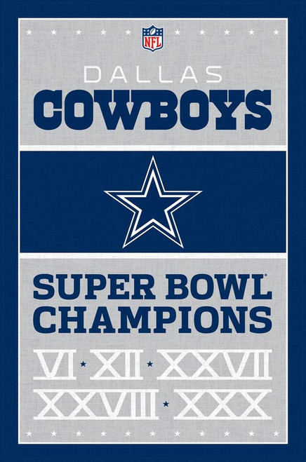 Dallas Cowboys Super Bowl Champs Dynasty Banner