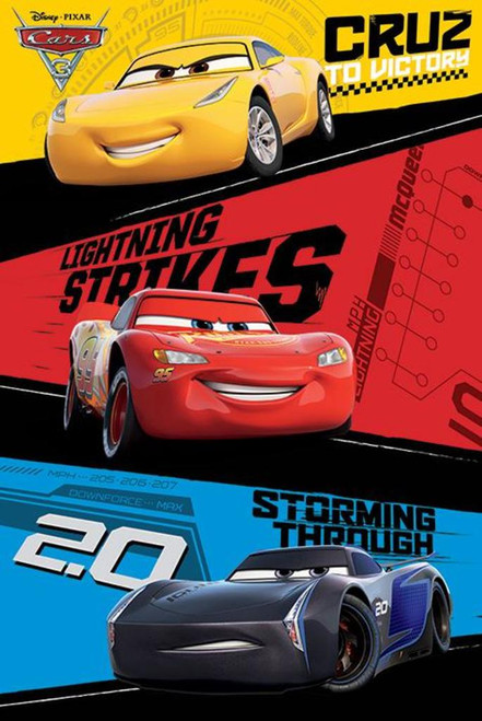 Cars 3 Trio Lightning McQueen Cruise Jackson Storm Movie Cool Wall