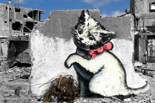 バンクシーBanksy Cat in Gaza エスタンプリトグラフ 7/150 28215-1024__35433.1603015275.
