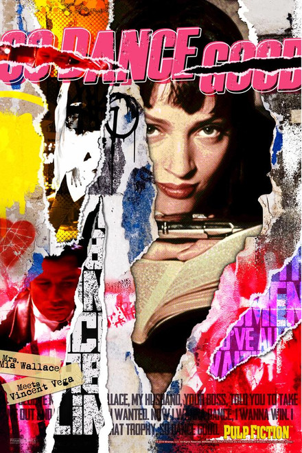 Pulp Fiction Uma Thurman Smoking Movie Laminated Dry Erase Sign Poster 24x36