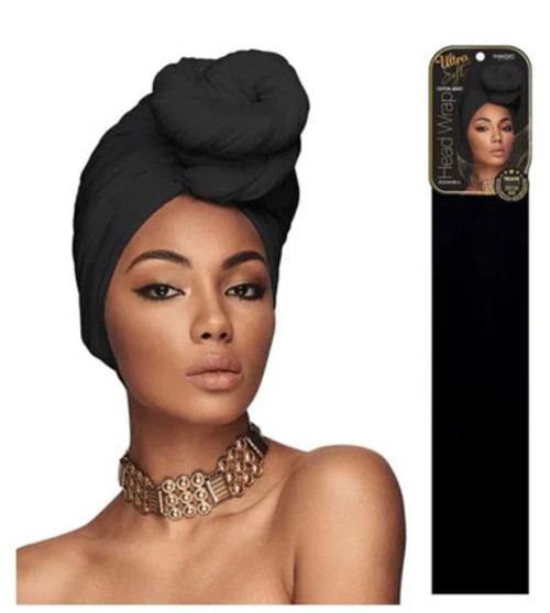 Cotton Jersey Head Wrap (Black) (x 3 )