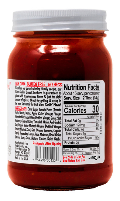 Bone Suckin Sweet Southern Original Barbecue Sauce, 18oz. Bone Suckin Sweet Southern Original Barbecue Sauce, 18oz.
