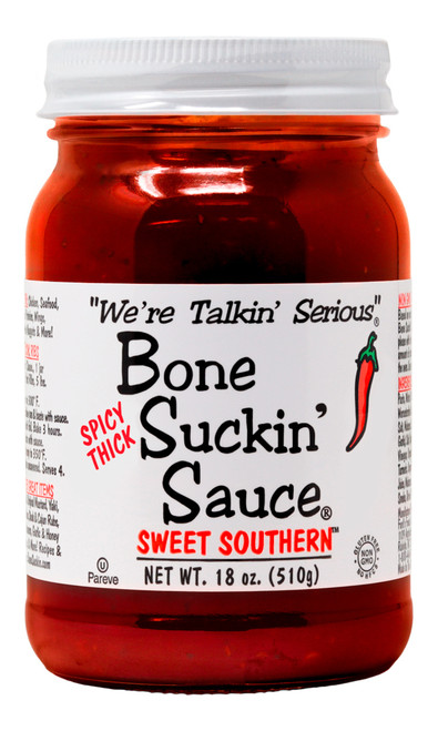 Bone Suckin Spicy Thick Sweet Southern Barbecue Sauce, 18oz. Bone Suckin Spicy Thick Sweet Southern Barbecue Sauce, 18oz.