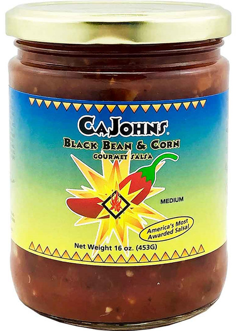 CaJohn's Black Bean and Corn Medium Gourmet Salsa, 16oz.