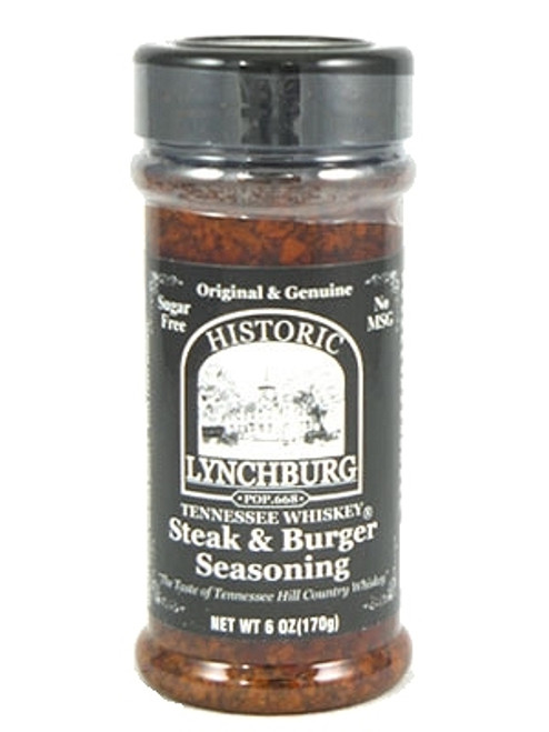 Historic Lynchburg Tennessee Whiskey Steak and Burger Seasoning, 6oz. Historic Lynchburg Tennessee Whiskey Steak and Burger Seasoning, 6oz.