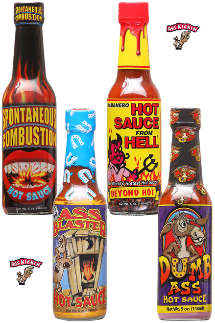 Ass Kickin Extreme Variety Hot Sauces Pack, 4/5oz. Ass Kickin Extreme Variety Hot Sauces Pack, 4/5oz.