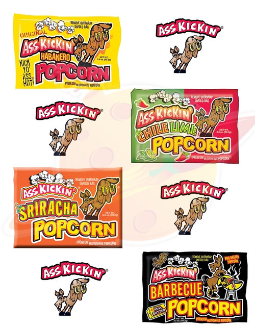 Ass Kickin Popcorn Gift Set, 4/3.5oz. Ass Kickin Popcorn Gift Set, 4/3.5oz.