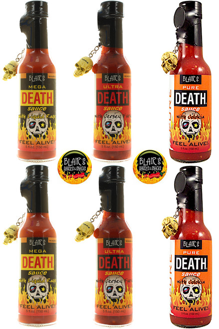 Blair's Hotter Death Sauces Six Pack, 6/5oz. Blair's Hotter Death Sauces Six Pack, 6/5oz.
