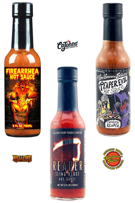 Reaper Evil Firearrhea Hot Sauces Gift Set, 3/5oz. Reaper Evil Firearrhea Hot Sauces Gift Set, 3/5oz.