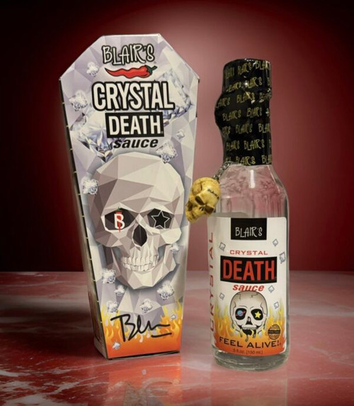 Blair's NEW Limited Edition Crystal Death Hot Sauce with Skull Keychain, 5oz.