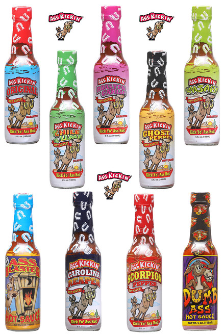 Ass Kickin Jack Ass Complete Hot Sauce Set, 9/5oz. Ass Kickin Jack Ass Complete Hot Sauce Set, 9/5oz.