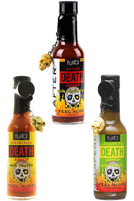 Blair's Milder Death Hot Sauces 3 Pack, 3/5oz. Blair's Milder Death Hot Sauces 3 Pack, 3/5oz.