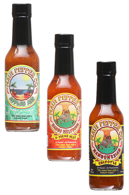 Maui Pepper Hot Sauces Gift Set, 3/5oz. Maui Pepper Hot Sauces Gift Set, 3/5oz.