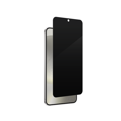 Fusion Privacy Anti-Glare Screen Protector for Samsung Galaxy S24 - flexible hybrid polymer with 2-way privacy filter and matte finish.