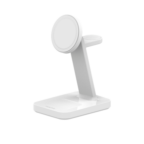 Snap+ Wireless 3-in-1 Charge Stand with Qi2, White 1