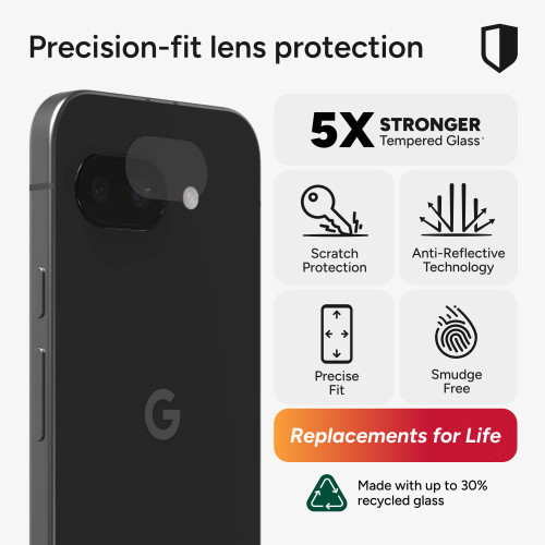 Glass Elite Camera Lens Protector | Google Pixel 9a | Anti-reflective & Ultra Clear