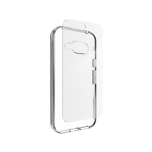 Google Pixel 9a in daily use, protected by the Crystal Palace case and Glass Elite screen protector