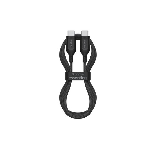 mophie Essentials black braided USB-C to USB-C cable 0.5 meters