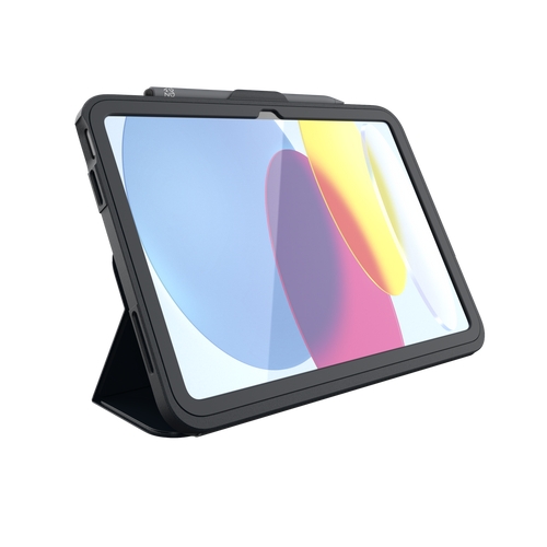 Rugged Messenger Case on iPad 11-inch for business use with fold-back stand