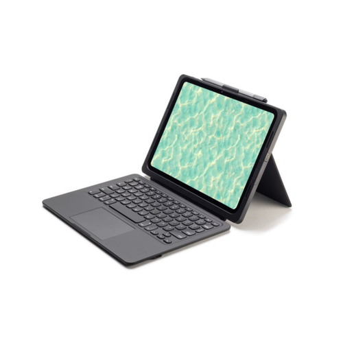 Pro Keys Connect keyboard case on iPad Pro 13", showing detachable keyboard, integrated trackpad, and fold-out kickstand.