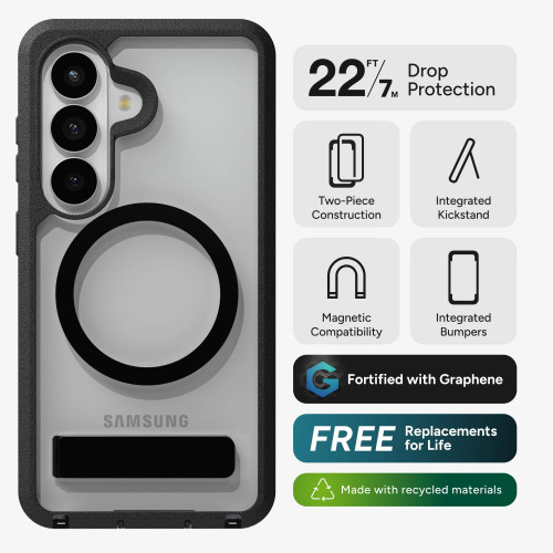 Rainier Snap Kickstand Case for Galaxy S26, Black — close-up view (6)