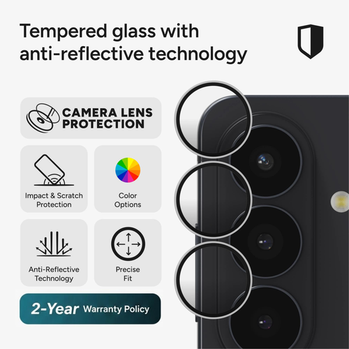 Additional view 8 of Premium Camera Rings Lens Protector in Silver for Samsung Galaxy S26.