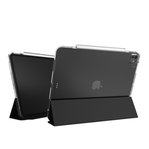 Crystal Palace with Folio protective case for tablet, showing graphene-reinforced transparent back and folding folio cover.