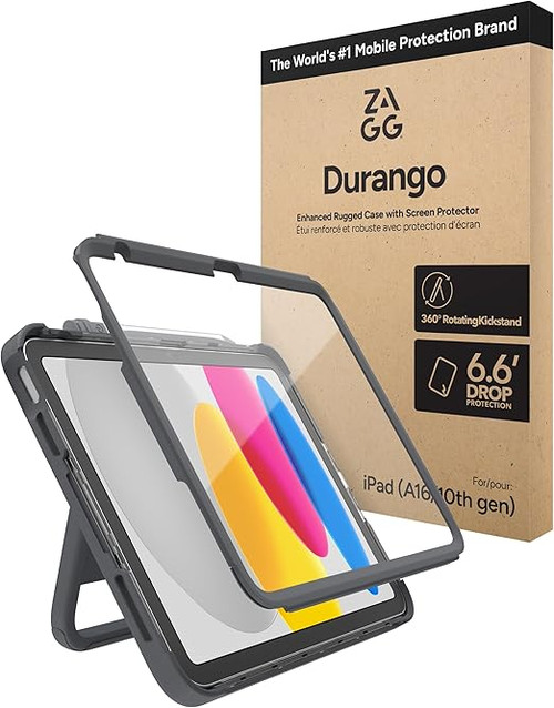 Durango Case with kickstand | iPad (A16/10th Gen 10) | 360 Rotating Swivel Kickstand (Brown Box)