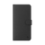 Front-facing product shot of the Essential Folio Case in black closed position on a Samsung Galaxy A56 5G, showcasing the sleek, professional PU leather exterior with subtle grain texture.