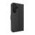 Side profile view of the slim, flexible folio design with the case closed, highlighting the lightweight profile that fits easily into pockets and bags without adding bulk.
