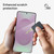Fingerprint scanner compatibility demonstration with a thumb pressing on the in-display ultrasonic sensor through the Glass Elite protector, showing instant unlocking.