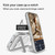 Integrated Kickstand: Deployed kickstand holding iPhone securely in landscape mode for hands-free viewing