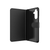 Side view of the flexible folio design fitting comfortably in hand with slim profile.