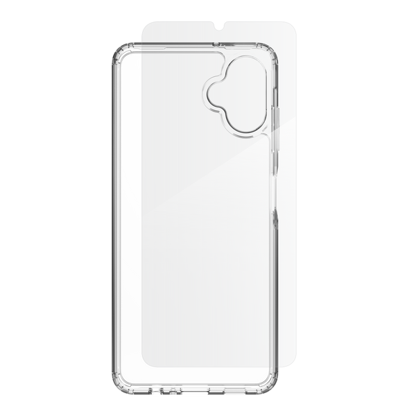 Essentials Glass & Case Bundle for Samsung Galaxy A06 Clear