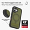 Graphic illustrating Rainier case protecting iPhone from 22-foot (7-meter) drop test